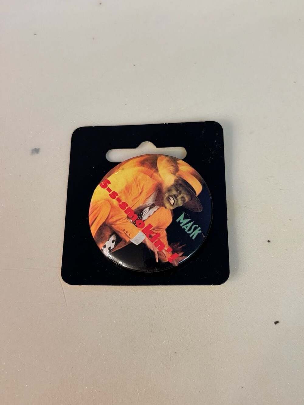 Vintage 1994 The Mask Jim Carrey S-s-smokin'! Pinback Button